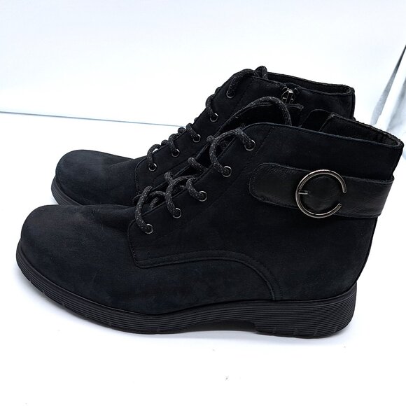 Munro Women's Buckley Black Nubuck Leather Boots - Size 9.5W - Picture 3 of 13